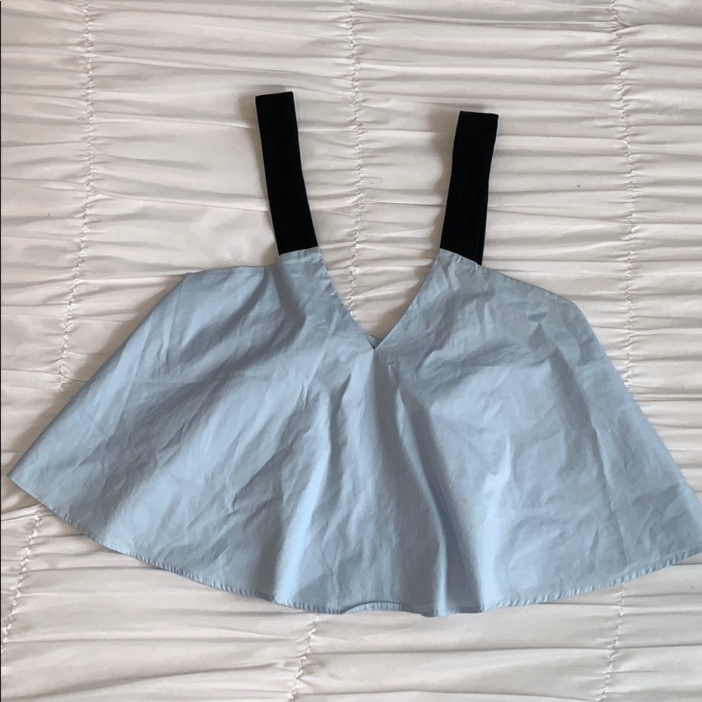 Zara Flare Crop Top with Contrasting Straps